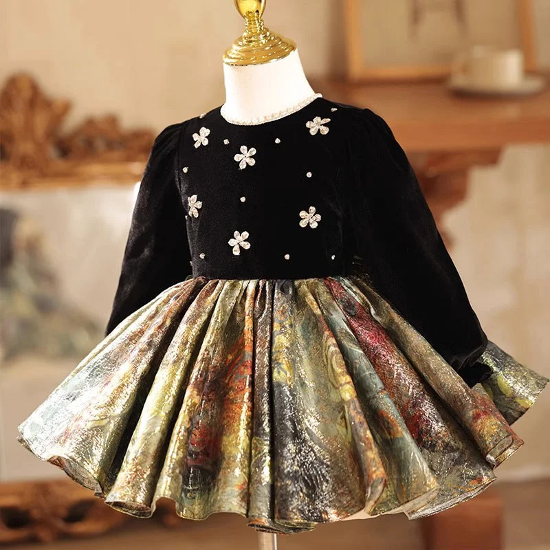 Special Discount casual evening dressGirls Birthday Dress Winter Children's Puffy Princess Dress
