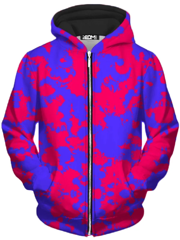 Value Deals soft hoodiePink and Violet Paint Splatter Unisex Zip-Up Hoodie
