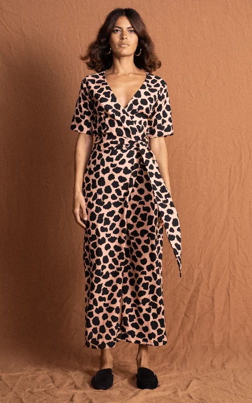 Inventory Reduction Atlantis Wrap Jumpsuit In Beige Cloud