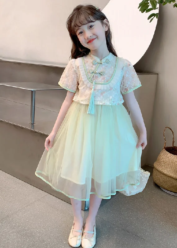 Get It Before It’s Gone comfy dressChinese Style Green Stand Collar Tassel Fake Two Pieces Tulle Girls Maxi Dresses Summer Get It Before It’s Gone comfy dressChinese Style Green Stand Collar Tassel Fake Two Pieces Tulle Girls Maxi Dresses Summer