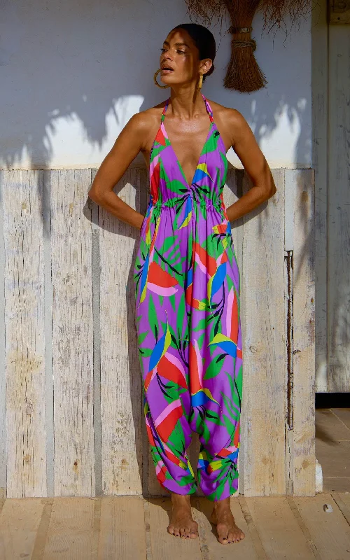Deal Explosion Genie Jumpsuit in Humming Bird Purple