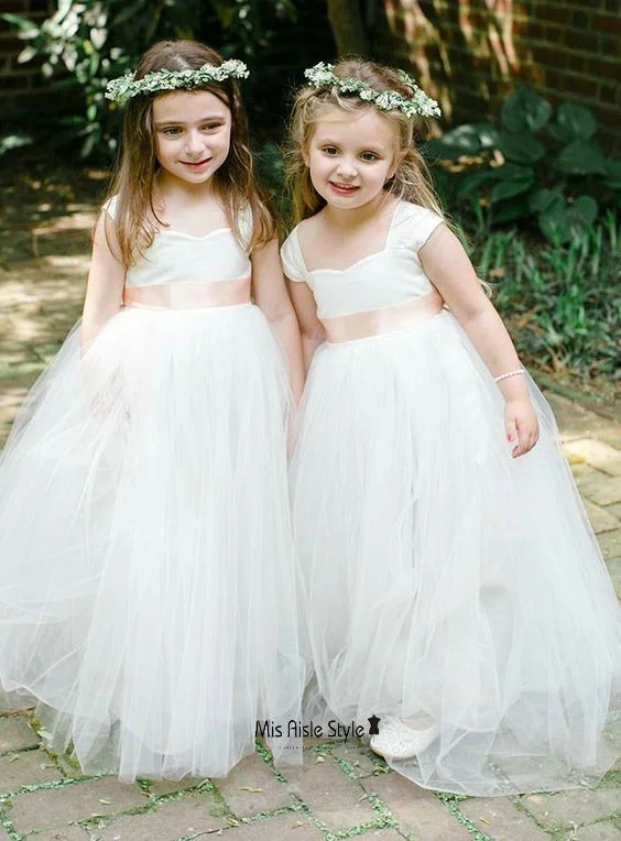 Referral Discount backless dressIvory Tulle Skirt Flower Girl Dress
