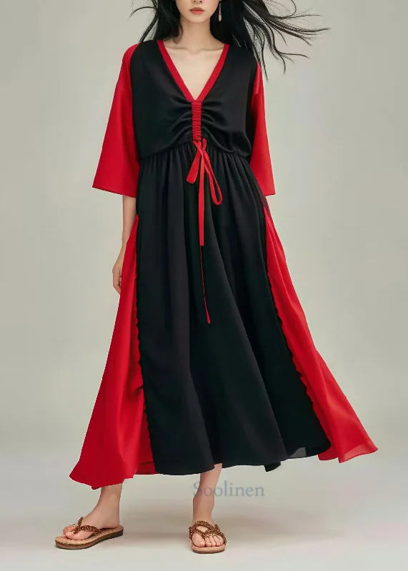 Final Clearance formal dressBeautiful Black Cinched Patchwork Cotton Long Dress Summer Final Clearance formal dressBeautiful Black Cinched Patchwork Cotton Long Dress Summer