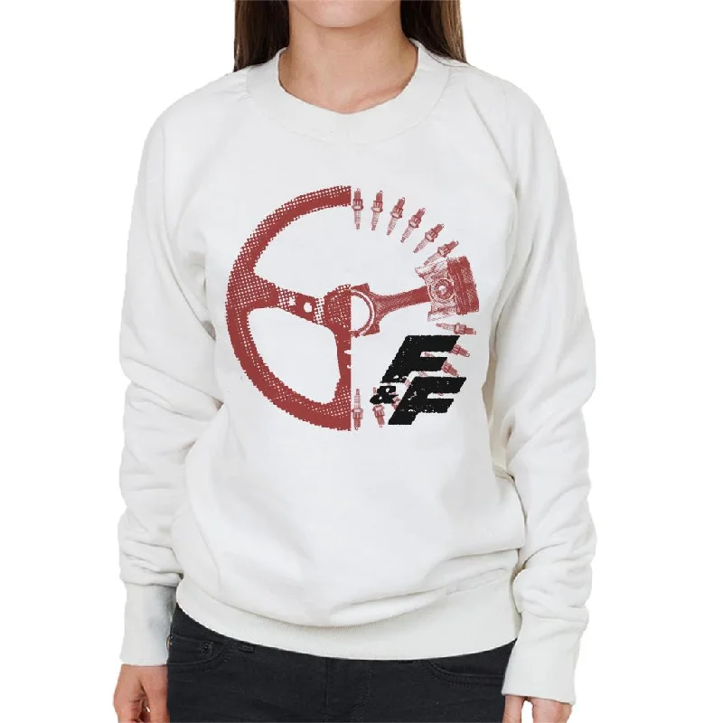 loose fit athletic hoodieFast and Furious Driving Wheel X Ray Women's Sweatshirt