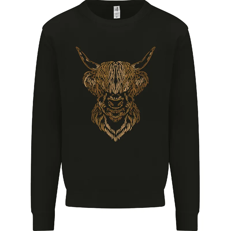 Price Cut fashionable workout wearA Highland Cow Drawing Mens Sweatshirt Jumper