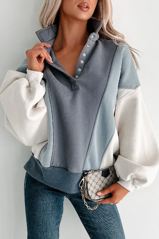 Reduced Prices lightweight workout sweatshirtBlizzard Blues Colorblock Pullover Sweatshirt (Blue Multi)