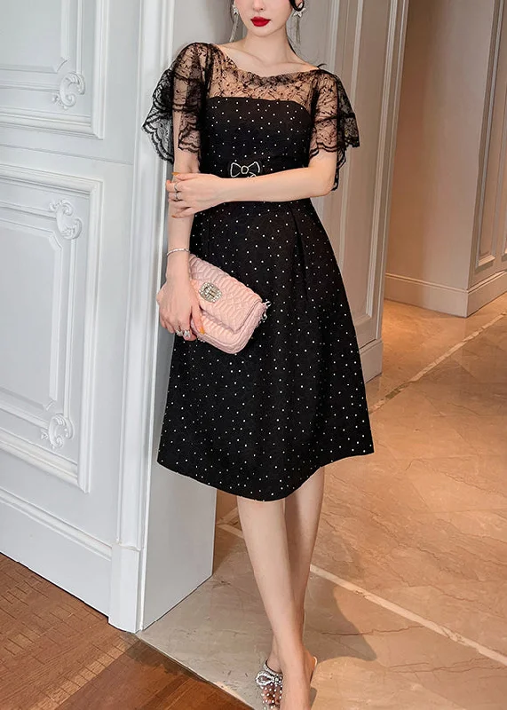 Best Bargains ruched dressStyle Black Dot Hollow Out Tulle Patchwork Long Dresses Summer Best Bargains ruched dressStyle Black Dot Hollow Out Tulle Patchwork Long Dresses Summer