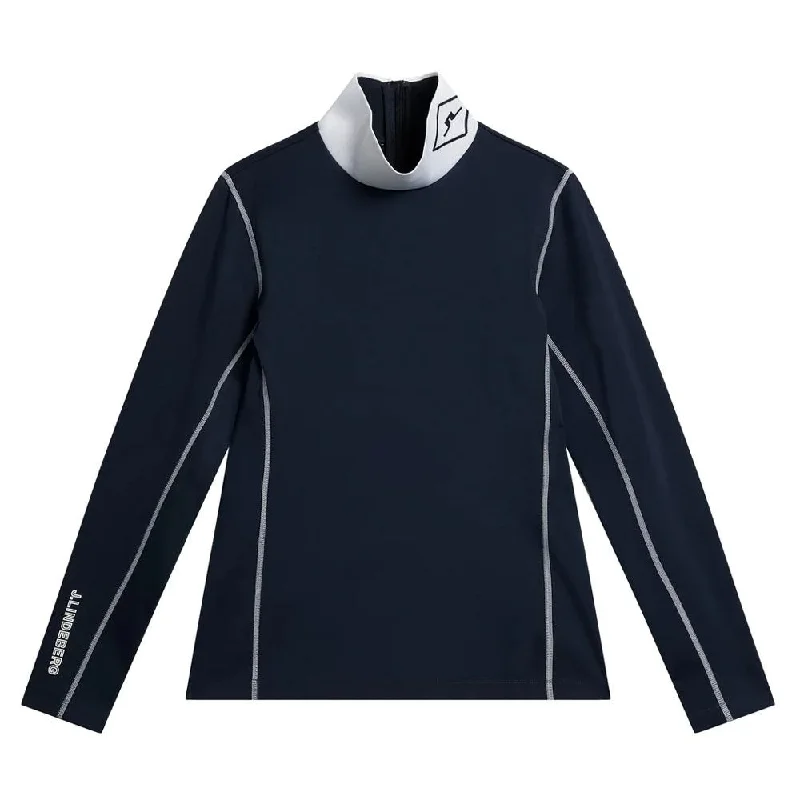 modern coatJ.Lindeberg Powderhorn Mid Layer Golf Pullover JL Navy - FW23 Women