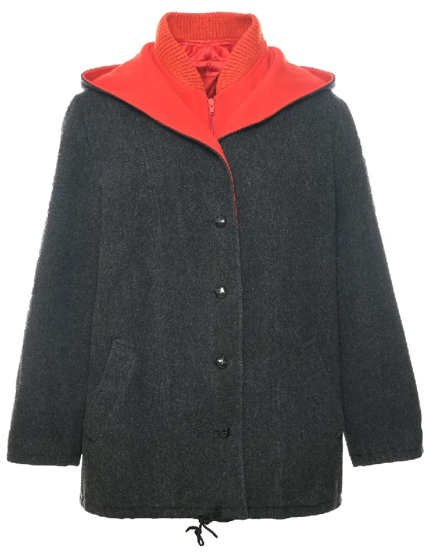 Exclusive Savings cozy coatHooded Wool Coat - L