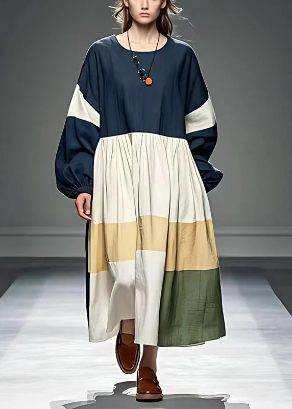 The Best Prices casual dressStylish Black Oversized Patchwork Linen Robe Dresses Fall The Best Prices casual dressStylish Black Oversized Patchwork Linen Robe Dresses Fall