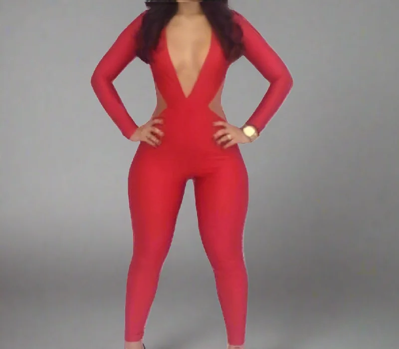 Limited Stock Plunge Neck Line Super Sexy Jumpsuit