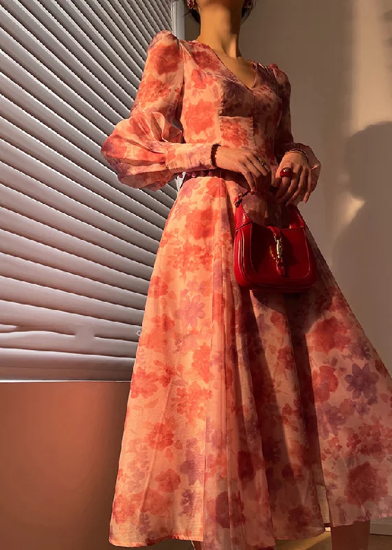 Epic Deals chic wrap dressVogue V Neck Zippered Print Nail Bead Silk Maxi Dresses Long Sleeve