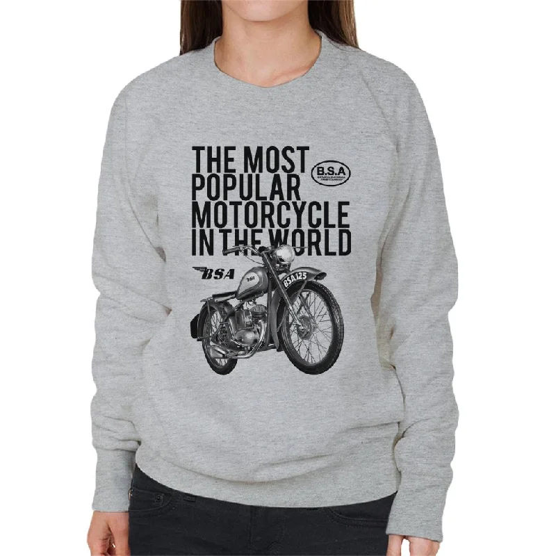 functional sports hoodieBSA The Most Popular Motorcycle In The World Women's Sweatshirt