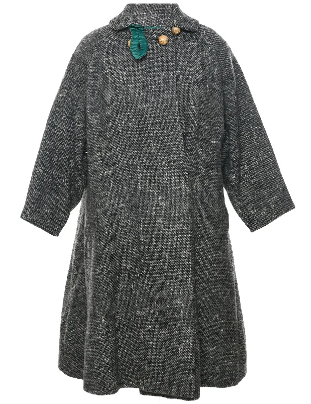 Friends and Family Sale comfortable coatDark Grey Wool Coat - L