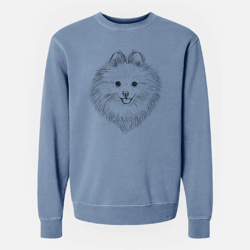 chic fitness hoodieBare GiGi the Pomeranian - Unisex Pigment Dyed Crew Sweatshirt