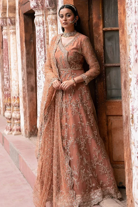 Markdowns elegant shift dressRust Orange Heavily Embellished Pakistani Wedding Dress Pishwas Frock