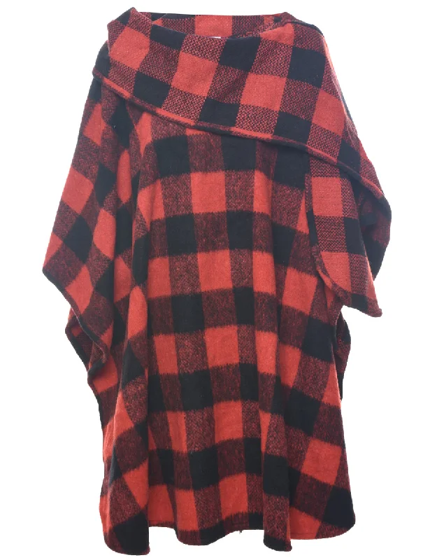 Sneak Peek Sale stylish coatChecked Cape - L
