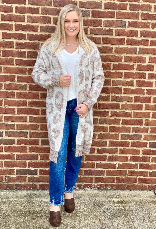 backless dressCozy up leopard sweater Cardigan