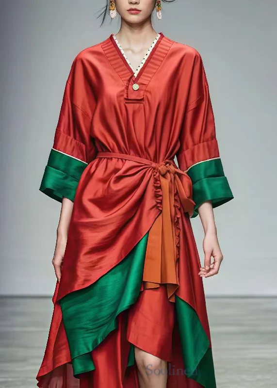 Savings Alert velvet dressBeautiful Red Tie Waist Patchwork Cotton Holiday Dresses Summer Savings Alert velvet dressBeautiful Red Tie Waist Patchwork Cotton Holiday Dresses Summer
