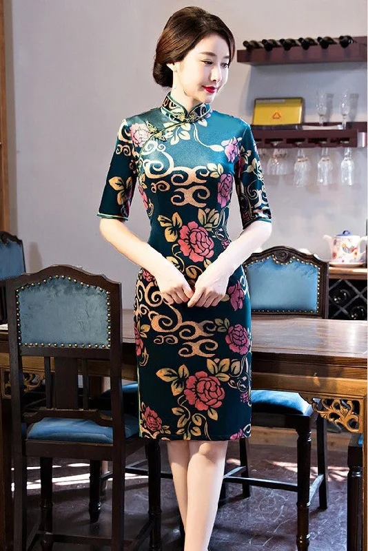 summer dressPrint Qipao Dress