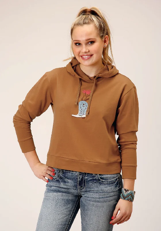 cozy winter coatRoper Womens Micro Fleece Tobacco Brown 100% Cotton Hoodie