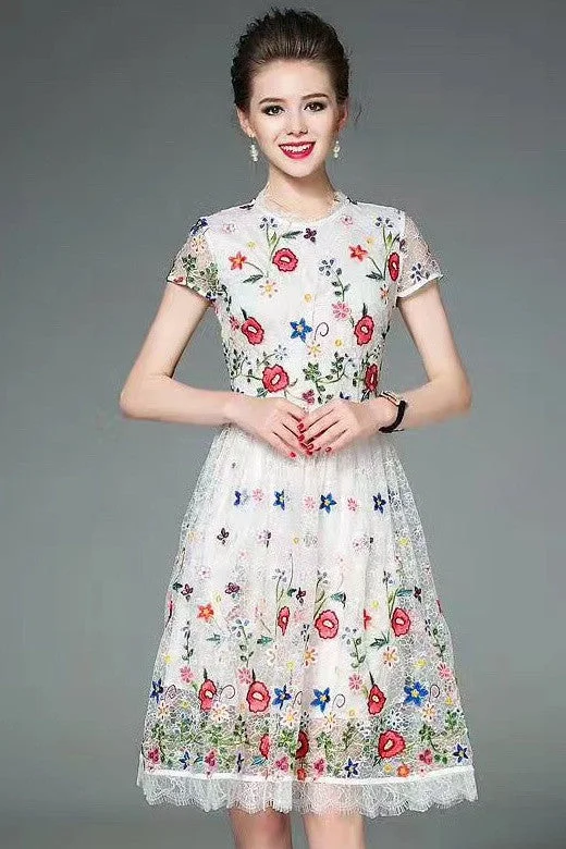 midi dressFloral Embroidered Lace Dress