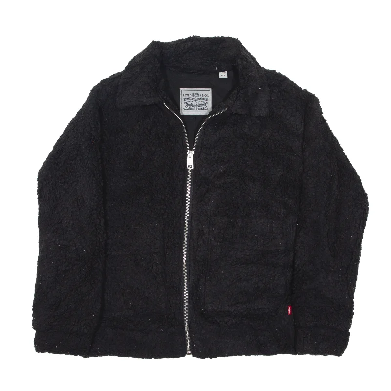 Early Access fashionable outerwearLEVI'S Teddy Fleece Jacket Black Womens XS
