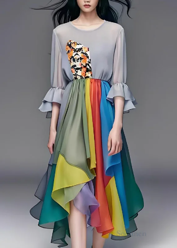 Fantastic Deals casual day dressNatural Colorblock Asymmetrical Patchwork Chiffon Dresses Summer Fantastic Deals casual day dressNatural Colorblock Asymmetrical Patchwork Chiffon Dresses Summer