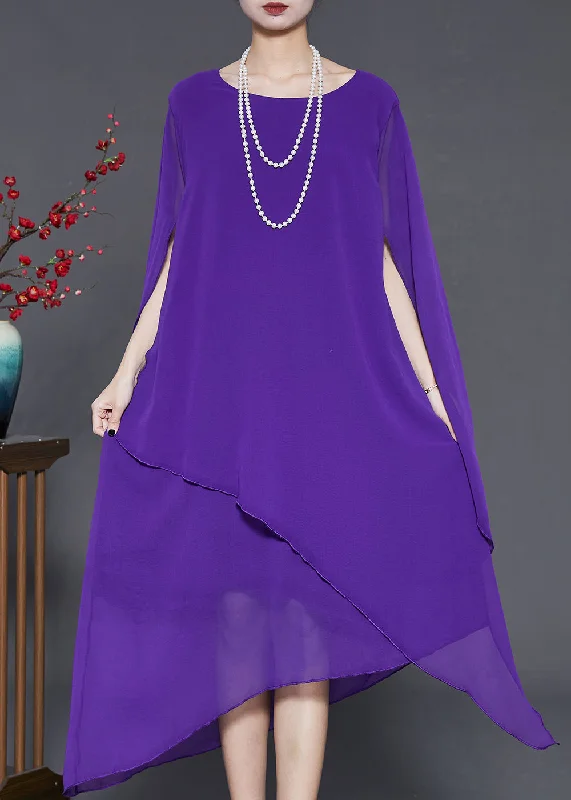 Major Savings silk dressPurple Draping Chiffon Long Dresses Asymmetrical Cloak Sleeves Major Savings silk dressPurple Draping Chiffon Long Dresses Asymmetrical Cloak Sleeves