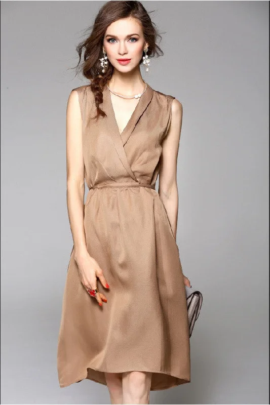 one-shoulder dressV-Neck A-Line Dress