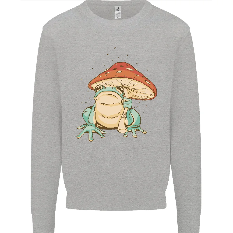 chic active hoodieA Frog Under a Toadstool Umbrella Toad Mens Sweatshirt Jumper