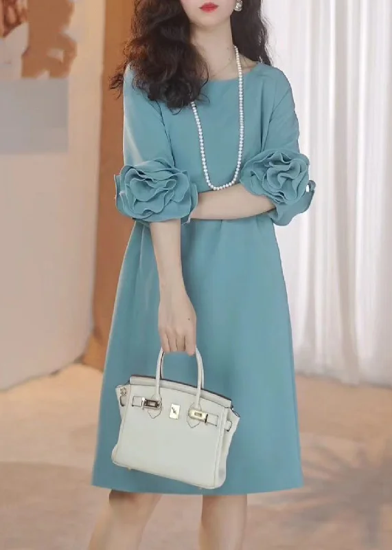 Super Savings wrap dressStylish Blue O-Neck Ruffled Patchwork Mid Dress Summer