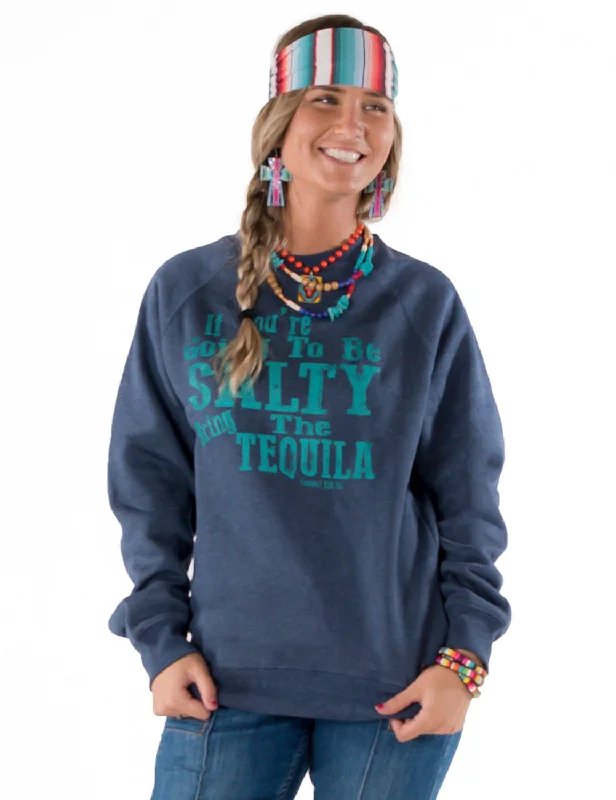 tailored blazer coatCowgirl Tuff Womens Salty Tequila Navy Poly/Rayon Sweatshirt