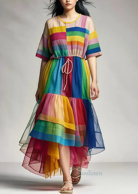 Deep Discounts form-fitting dressRainbow Patchwork Tulle Maxi Dresses Exra Large Hem Summer Deep Discounts form-fitting dressRainbow Patchwork Tulle Maxi Dresses Exra Large Hem Summer