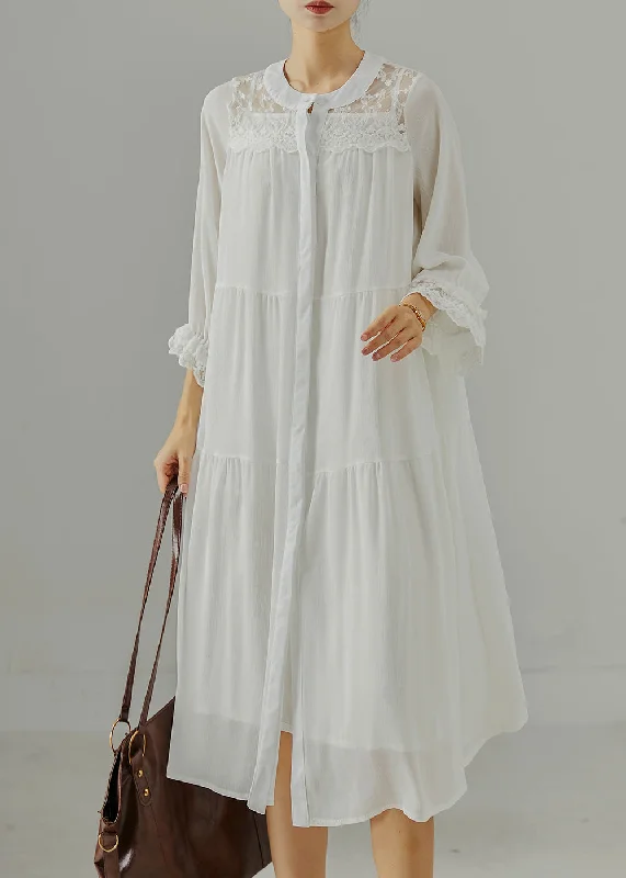 Don’t Miss Out high-waisted dressElegant White Oversized Patchwork Cotton Robe Dresses Summer Don’t Miss Out high-waisted dressElegant White Oversized Patchwork Cotton Robe Dresses Summer