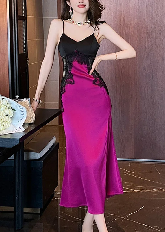 Price Cut chic shift dressClassy Lavender Lace Patchwork Side Open Long Fishtail Dresses Summer Price Cut chic shift dressClassy Lavender Lace Patchwork Side Open Long Fishtail Dresses Summer