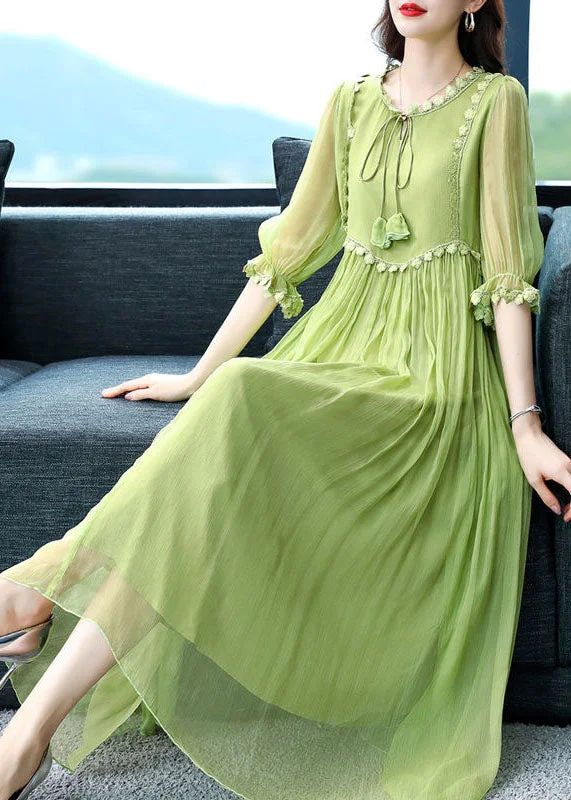 Get It Before It’s Gone boho-chic dressBohemian Green Solid Color Lace Up Wrinkled Chiffon Dress Half Sleeve Get It Before It’s Gone boho-chic dressBohemian Green Solid Color Lace Up Wrinkled Chiffon Dress Half Sleeve