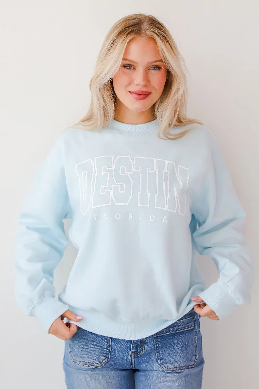 Today’s Deal gym ready hoodieLight Blue Destin Florida Sweatshirt