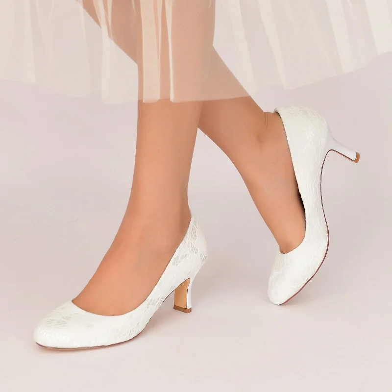 Weekend Flash Sale summer floral dressChunky Heel 6.5cm Silk-Like Lace Shoes CK0373