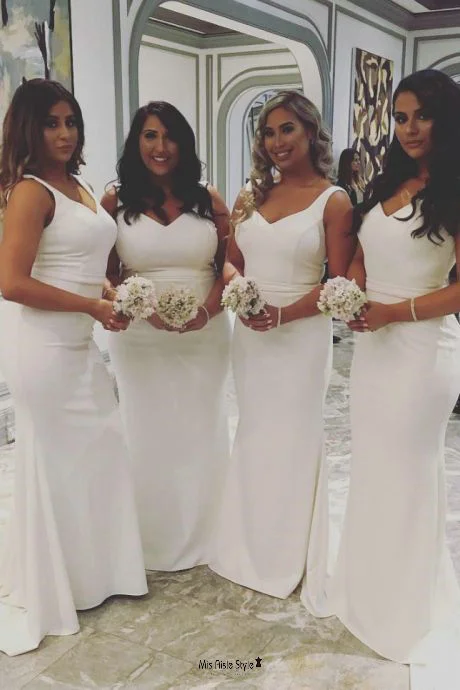 Bargain Prices casual dressFitted White Bridesmaid Dress