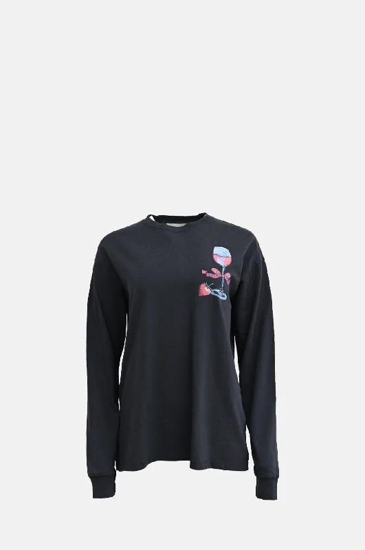 Weekend Flash Sale soft athletic sweatshirtRose Wine Long Sleeve Tee Charcoal