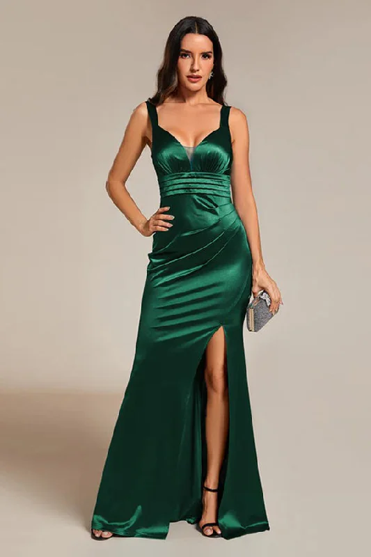 Early Access t-shirt dressTrumpet-Mermaid Floor Length Satin Dress CS0669