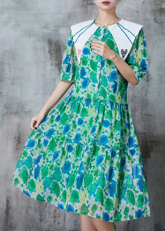 Discount Deals wrap-around dressCute Green Peter Pan Collar Print Chiffon A Line Dress Summer Discount Deals wrap-around dressCute Green Peter Pan Collar Print Chiffon A Line Dress Summer