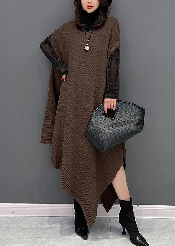 Clearance Items long-sleeve floral dressChic Chocolate Asymmetrical Design Wrinkled Cotton Holiday Dress Fall Clearance Items long-sleeve floral dressChic Chocolate Asymmetrical Design Wrinkled Cotton Holiday Dress Fall