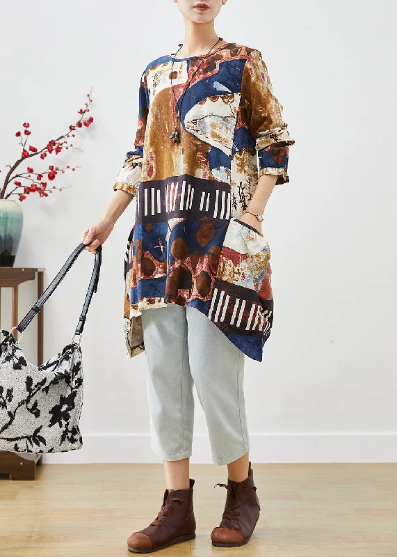 flowy dressBeautiful Navy Oversized Tie Dye Cotton Shirt Dress Fall