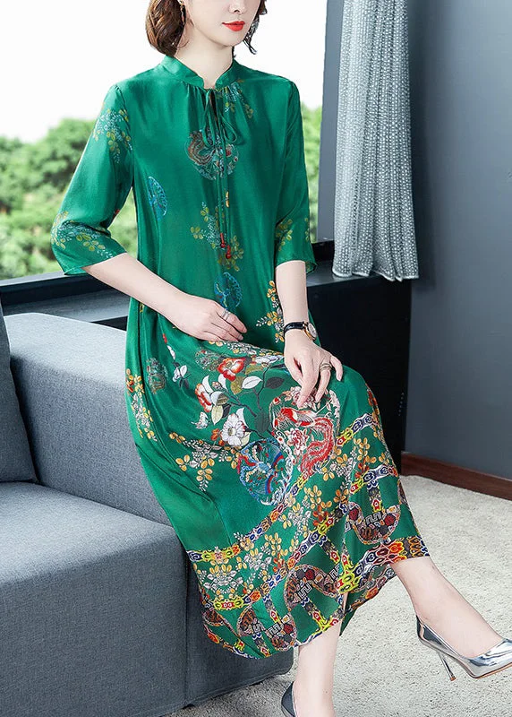 Super Deal backless dressDinner Green Stand Collar Neck Tie Print Silk Maxi Dresses Long Sleeve Super Deal backless dressDinner Green Stand Collar Neck Tie Print Silk Maxi Dresses Long Sleeve