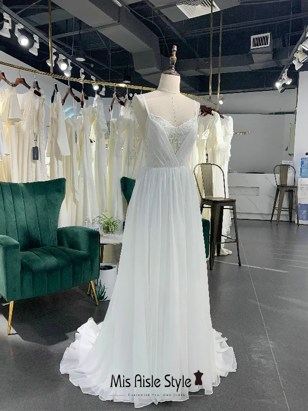 Massive Deals cocktail party dressDouble Straps Open Back Summer Wedding Dress