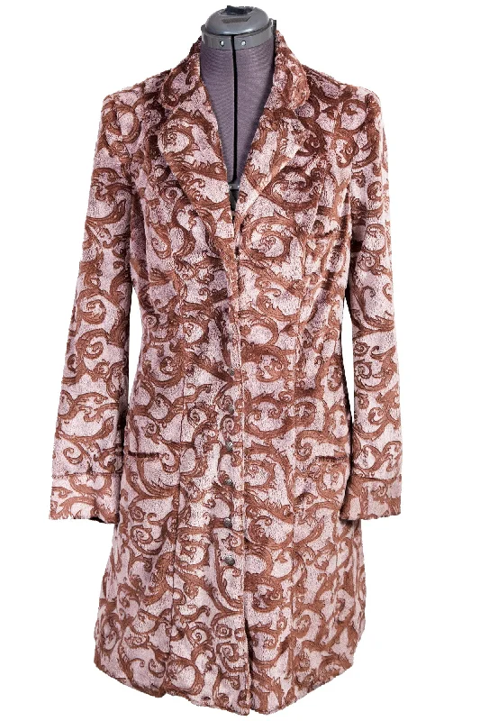 padded puffer coatScully Womens Brown Polyester Jacquard Jacket