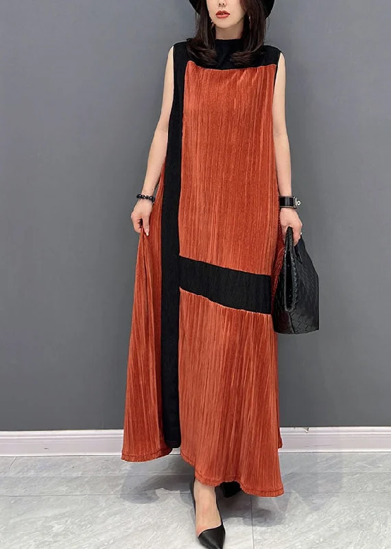 Value Deals layered dressWomen Orange Oversized Patchwork Cotton Robe Dresses Sleeveless Value Deals layered dressWomen Orange Oversized Patchwork Cotton Robe Dresses Sleeveless