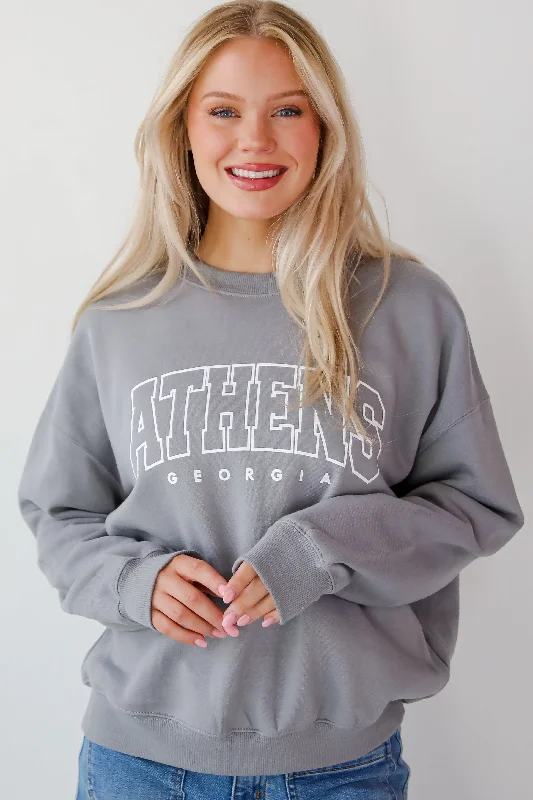 Sale Event high-end athletic hoodieGrey Athens Georgia Sweatshirt